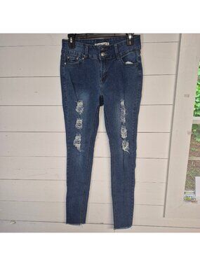 Best Quality Brand Distressed Skinny‎ Fit Mid-Rise Blue Denim Jeans Size 9/M